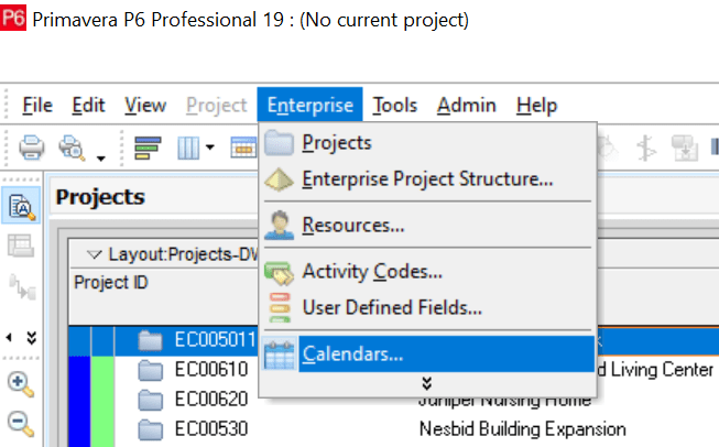 Create Project Calendar