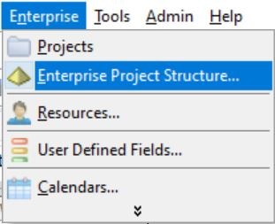Enterprise Project Structure Menu