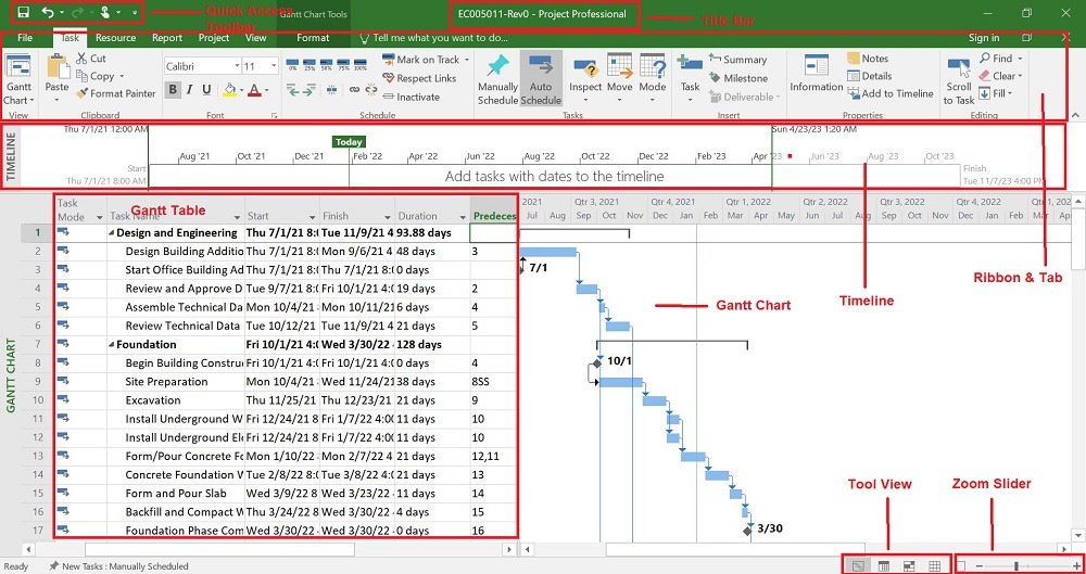 Microsoft-Project-Interface