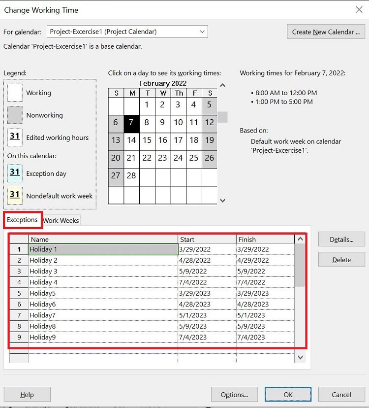 Calendar-Holidays-Ms-Project