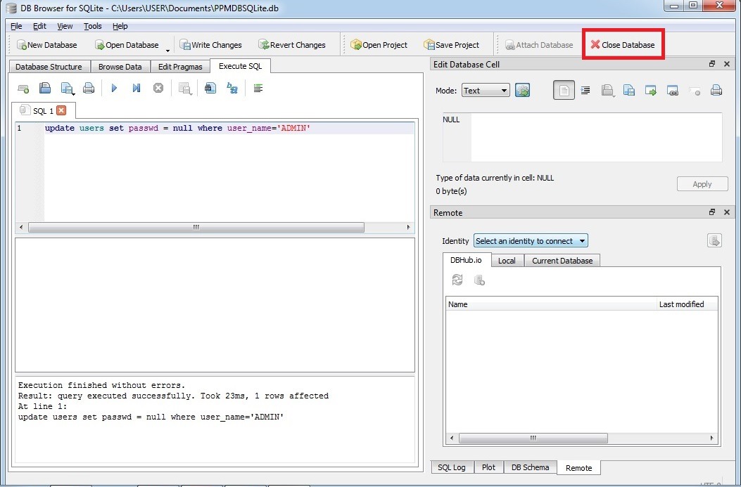 Close-SQLite